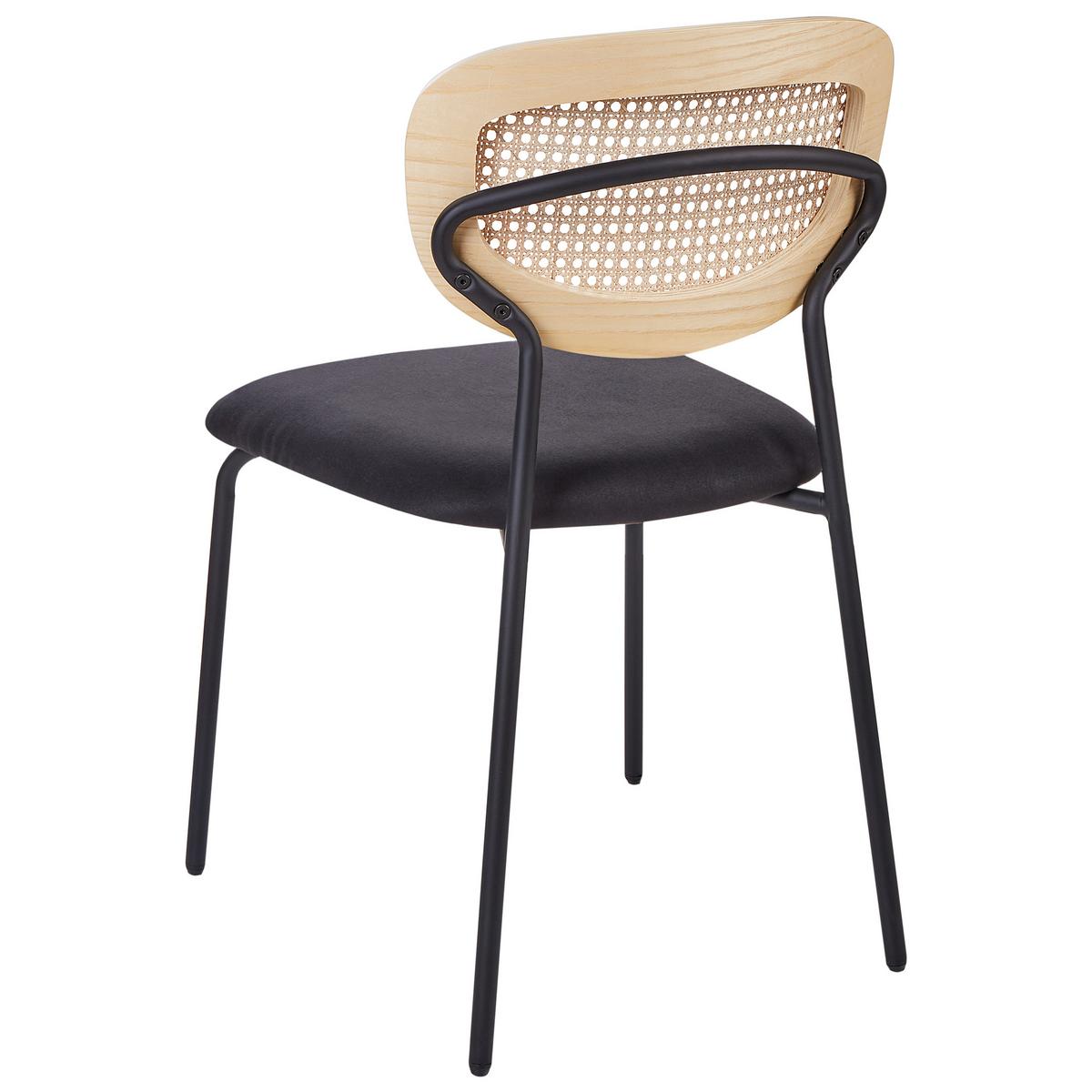 ESSZIMMERSTUHL 2er-Set Metall Schwarz Mayetta - Naturfarben, Metall (50/81/51cm) - Beliani