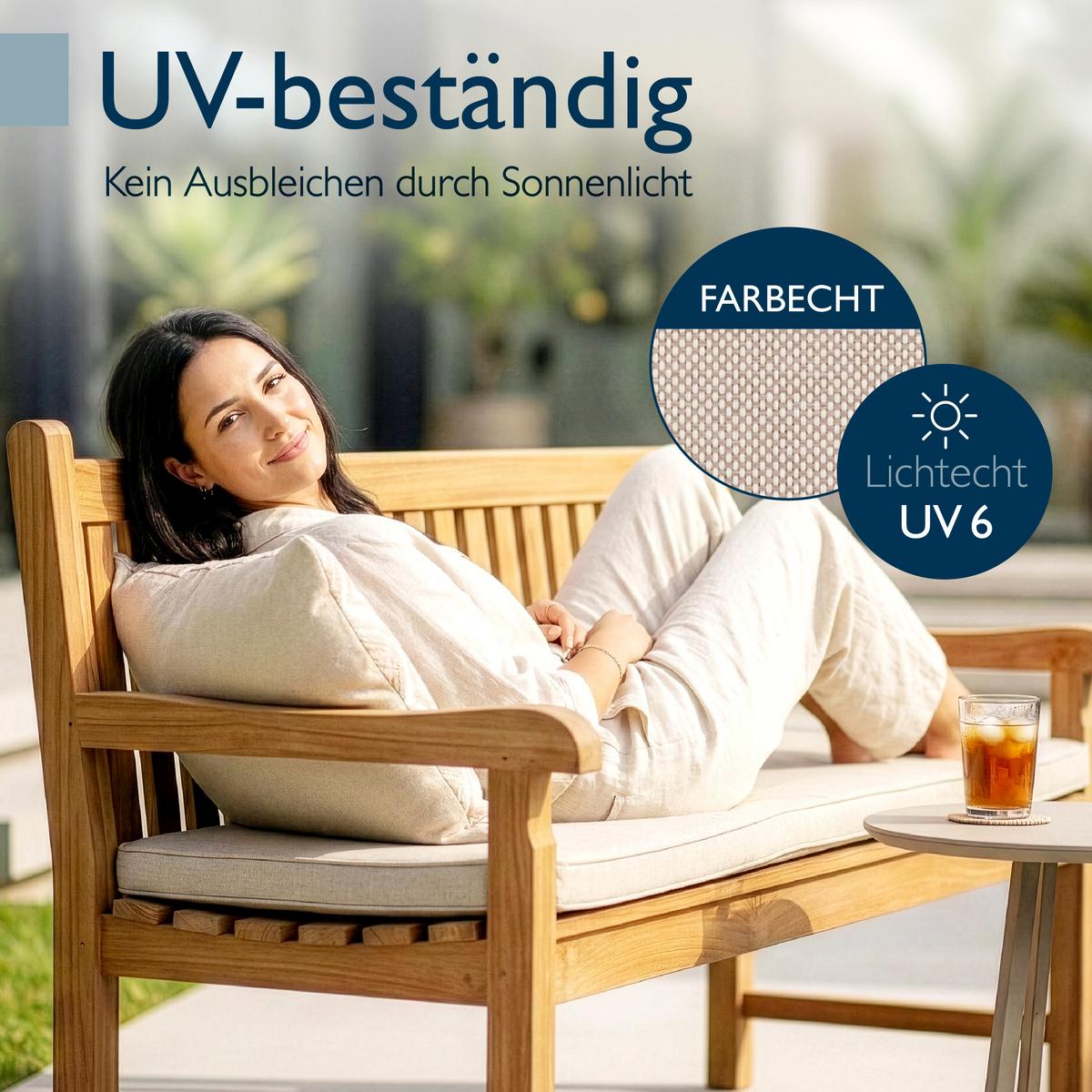 BANKAUFLAGE QD-BK 100x48x5cm Beige - Beige, Textil (48/100cm) - Beautissu 
