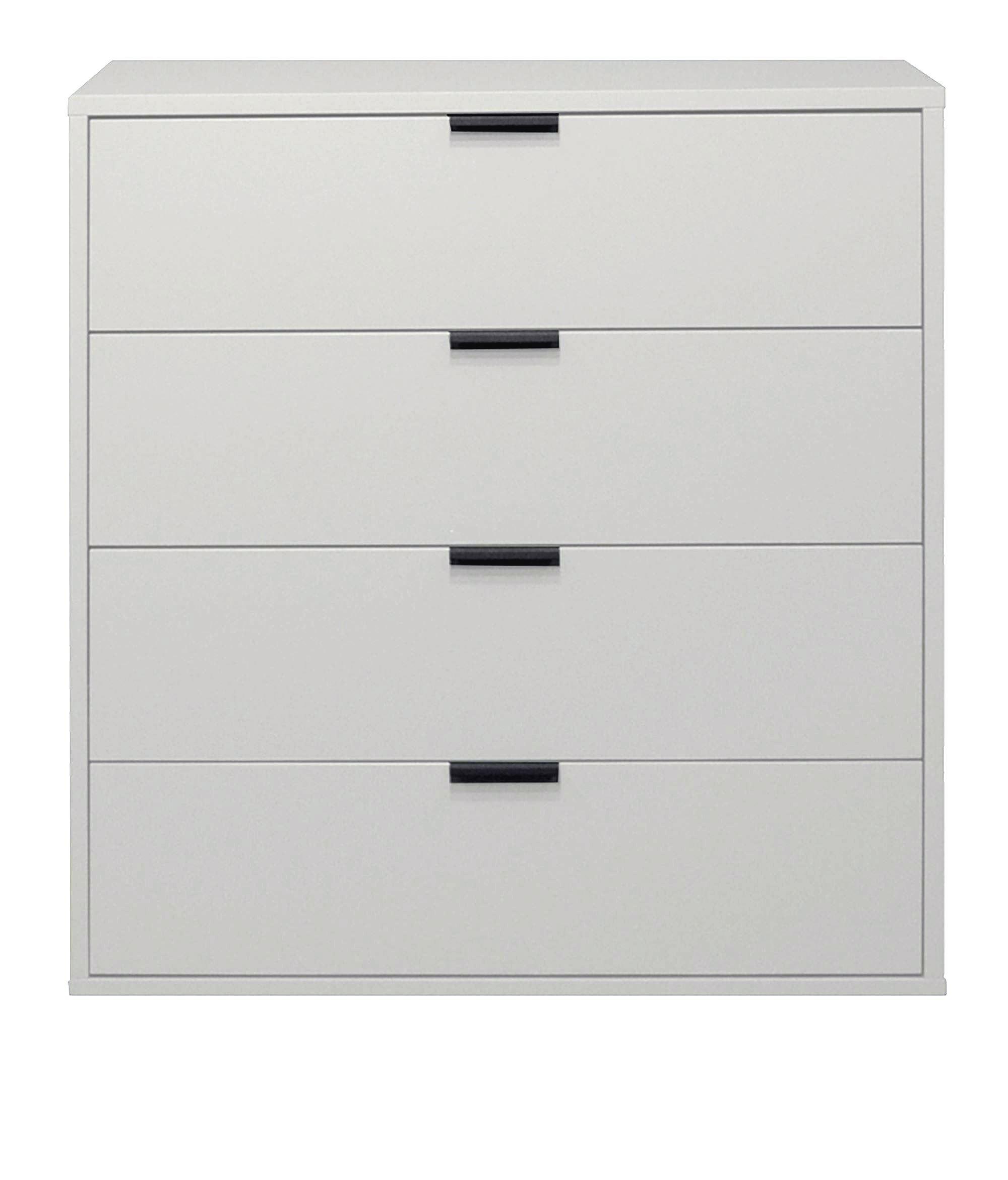 KOMMODE Erna 81x45x87 Kreidegrau matt Lack - Hellgrau, Holzwerkstoff (81/87/45cm) - 58aufmkessel