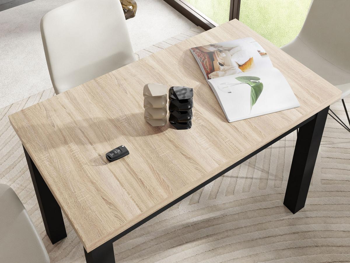 ESSTISCH Arden rechteckig, Eiche Hell Braun 100/60/73 cm - Schwarz/Sonoma Eiche, Holz/Holzwerkstoff (60/100/73cm) - WFL GROUP