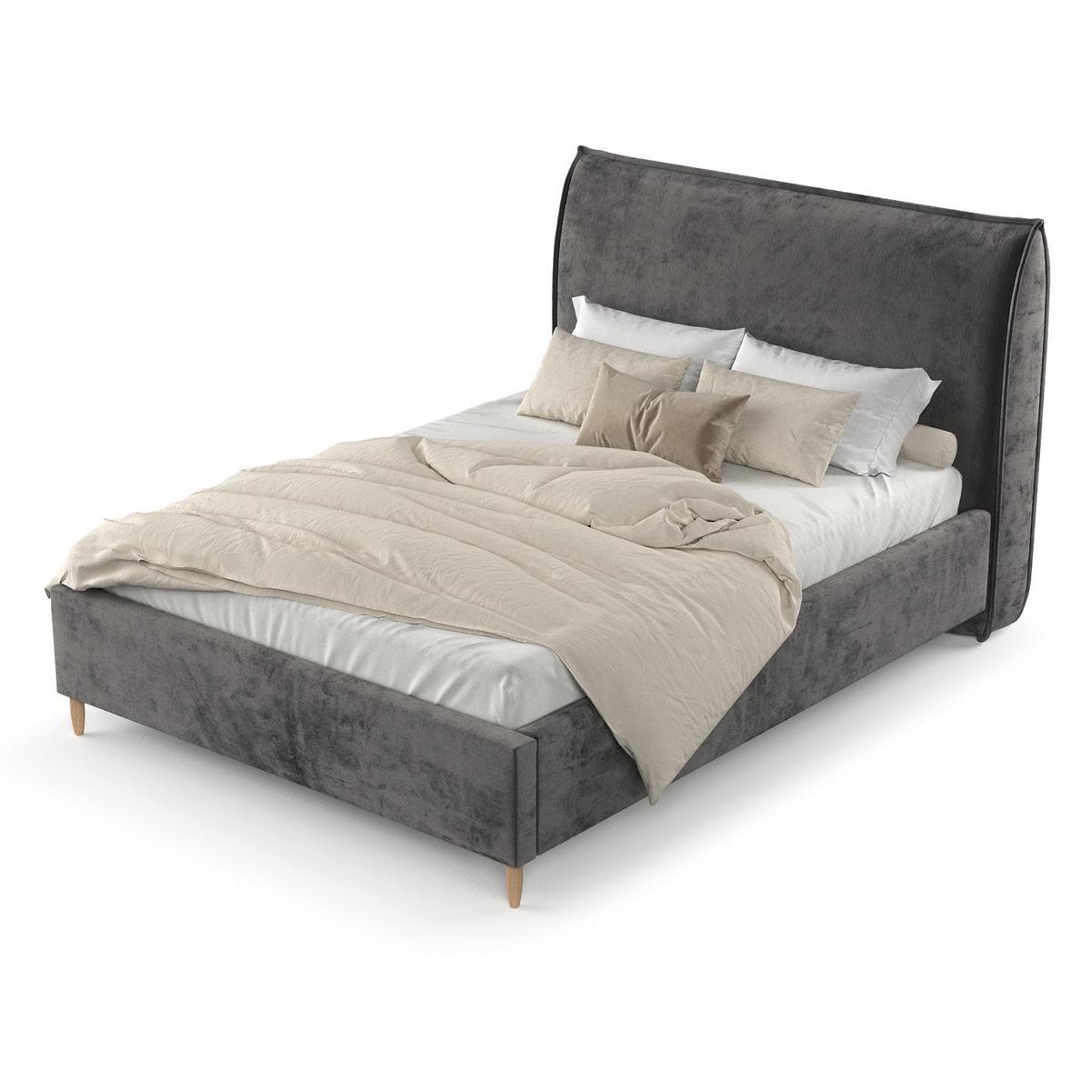 POLSTERBETT Mira 140/200 cm Anthrazit im Lotta Stoff - Anthrazit/Naturfarben, Holz/Holzwerkstoff (140/200cm) - AltaBeds