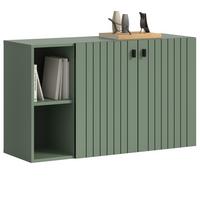 SCHUHSCHRANK grün mit Rillen 106 cm, Flurkommode hängend - Schwarz/Grün, Holzwerkstoff/Metall (106/63/37cm) - Inn.Furn