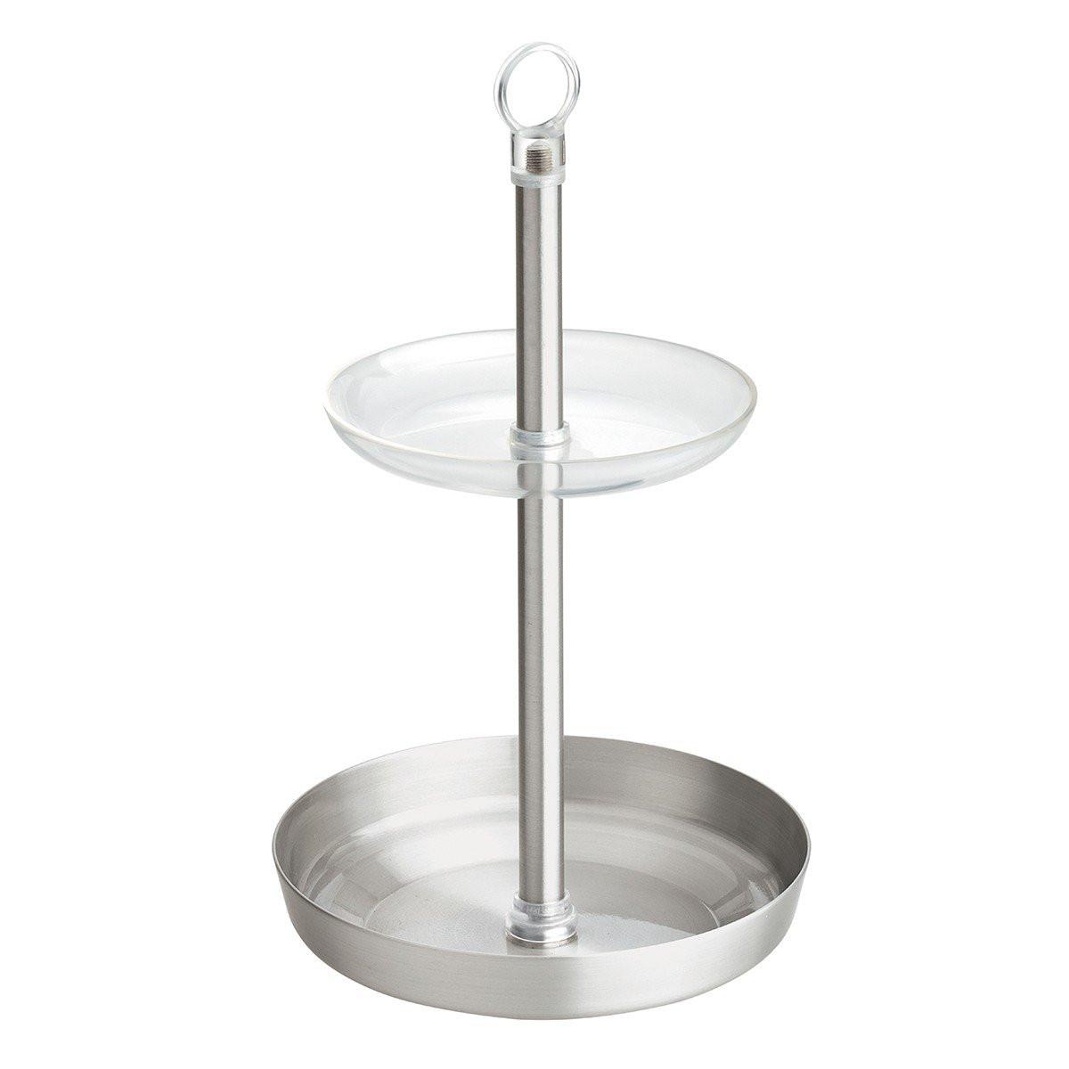 SCHMUCKHALTER 2 Ebenen - Grau, Metall (15/25.6/15cm) - Calicosy