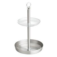 SCHMUCKHALTER 2 Ebenen - Grau, Metall (15/25.6/15cm) - Calicosy