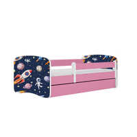 KINDERBETT Kosmos mit Schublade 140/70 80/61/144 - Rosa, Holzwerkstoff (70/140cm) - RAUMHIRSCH FURNITURE