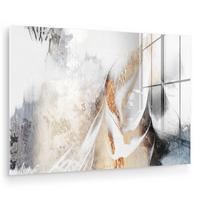 ACRYLGLASBILD Luxus - Abstrakt - Gold - Weiß Room Decor 90x60 cm - Goldfarben, Glas (90/60cm) - MuchoWow