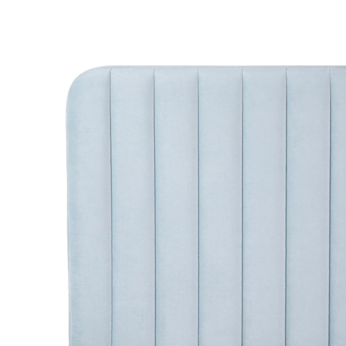 BETT mit Lattenrost 160/200 cm Samtstoff Hellblau Lunan - Hellblau, Textil (160/200cm) - Beliani