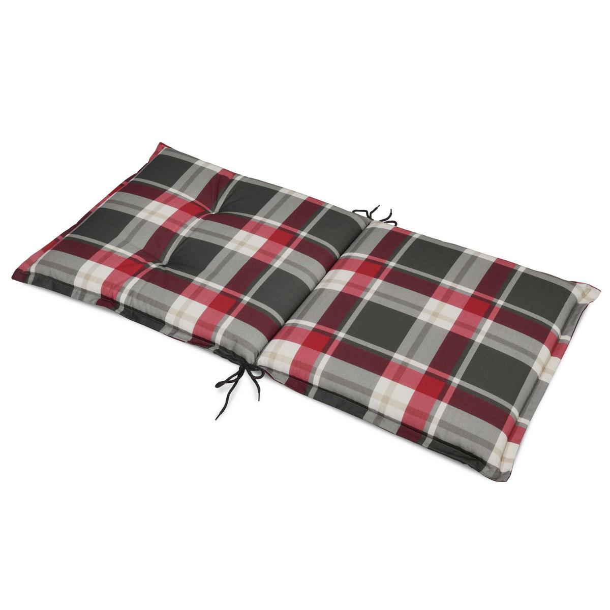 NIEDERLEHNERAUFLAGE Sunny BK 100/50/6cm Bordeaux-Kariert 6tlg - Bordeaux, Textil (50/6/100cm) - Beautissu 