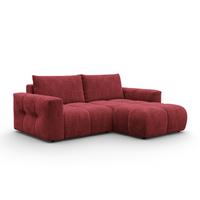 ECKSOFA VERONA 3-Sitzer rechts, Dunkelrot - Schwarz/Dunkelrot, Holz/Textil (224/173cm) - Courtois Laville