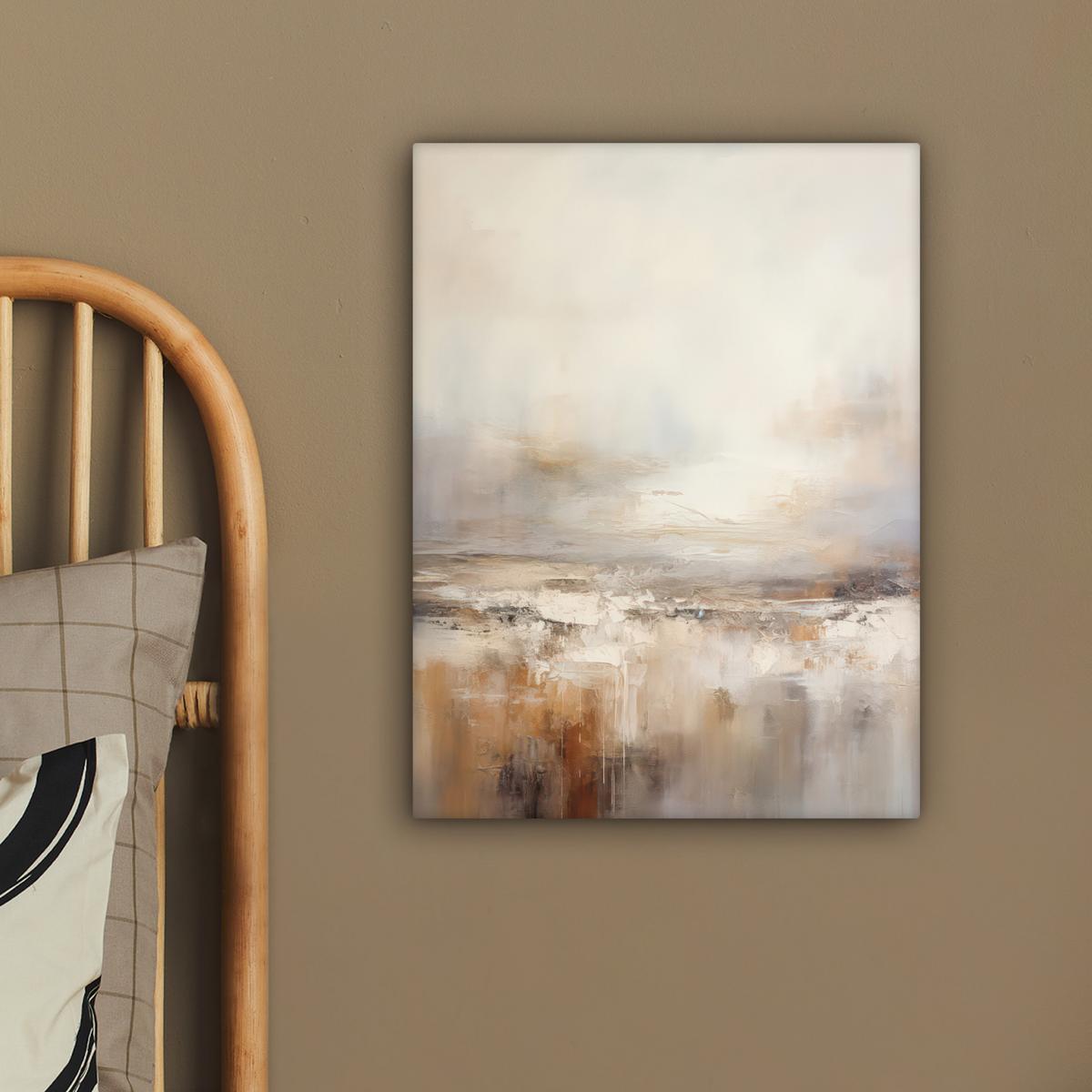 LEINWANDBILD Kunst - Industriell - Grau - Braun - Abstrakt Room Decor 30x40 cm - Sandfarben, Textil (30/40cm) - MuchoWow