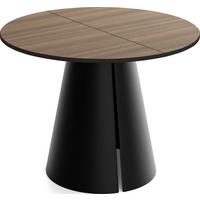 ESSTISCH Lamio runder ausziehbarer, Walnuss Braun 100-180/100/76 cm - Walnussfarben/Schwarz, Holzwerkstoff/Metall (100/176/76cm) - WFL GROUP