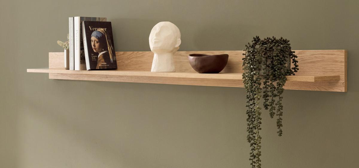 WANDBOARD Eiche, Wandregal 195 cm - Kaschmir/Eichefarben, Holzwerkstoff (195/15/17cm) - Furn.Design