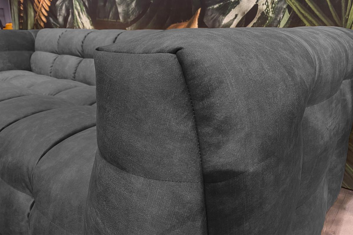 SOFA RIO Anthrazit Velvet - Anthrazit/Schwarz, Textil (282/68/105cm) - KAWOLA
