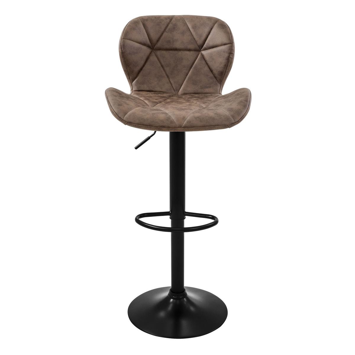 BARHOCKER 2er Set Braun aus Kunstleder drehbar/höhenverstellbar - Schwarz/Braun, Metall (41/110/47cm) - ML-DESIGN