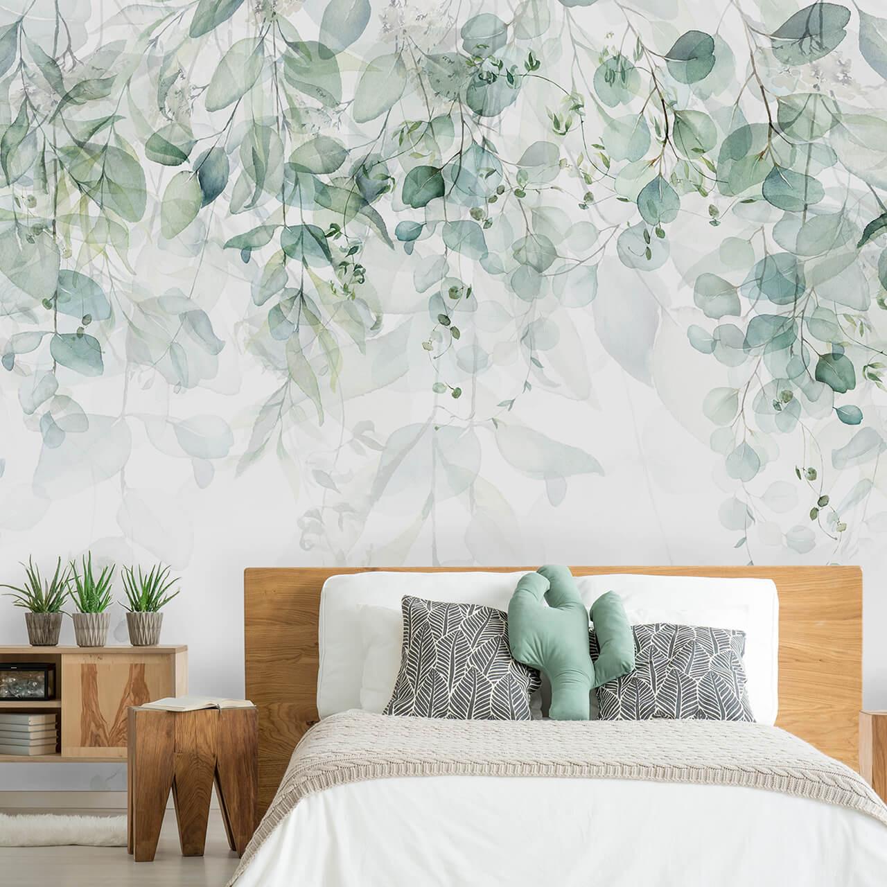 SELBSTKLEBENDE FOTOTAPETE 441/315 cm - Weiß/Grün, Kunststoff/Textil (441/1cm) - KUNSTLOFT
