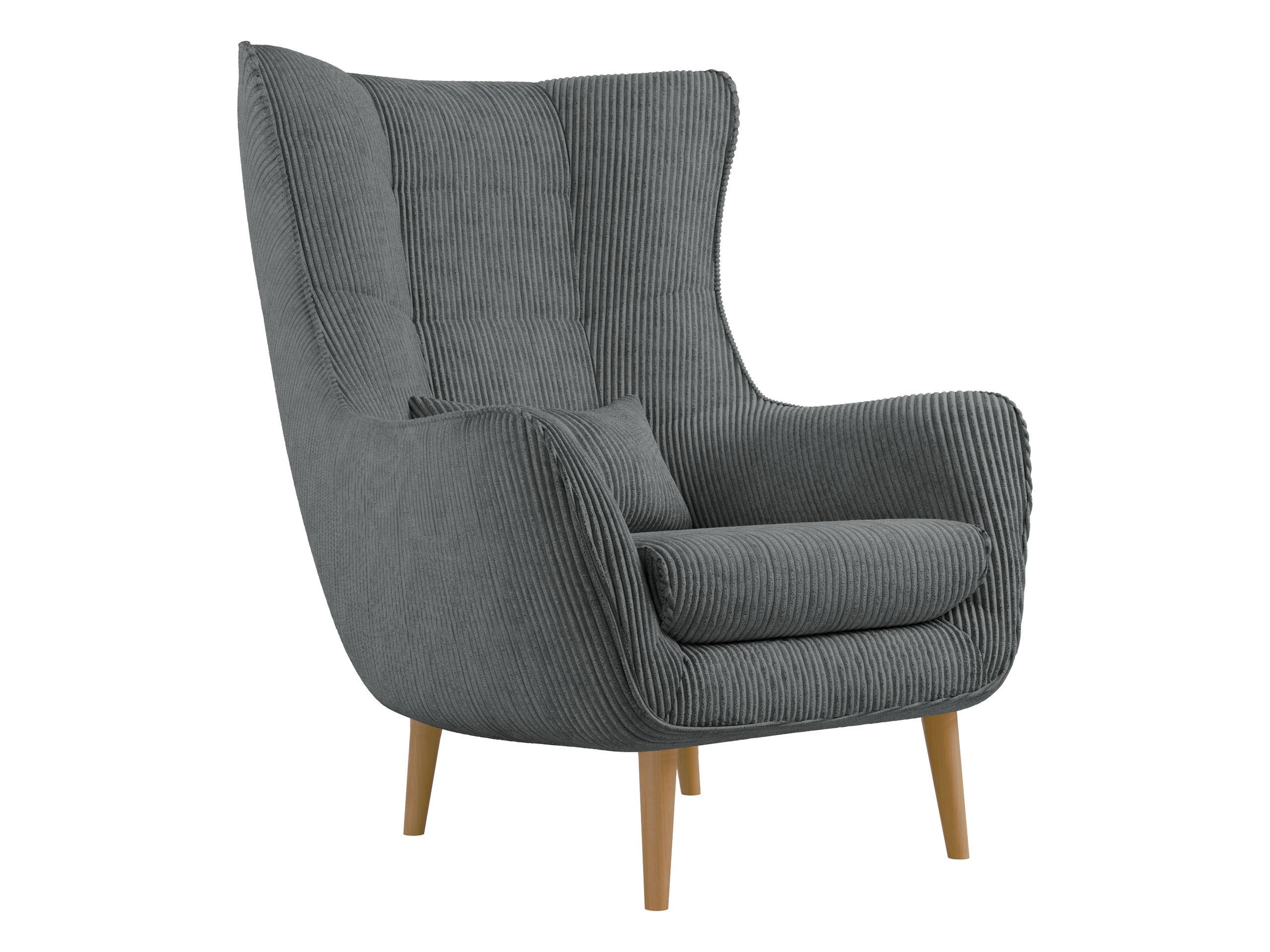 SESSEL Estjano Cord - Beige/Grau, Holz/Textil (80/106/95cm) - MIRJAN24