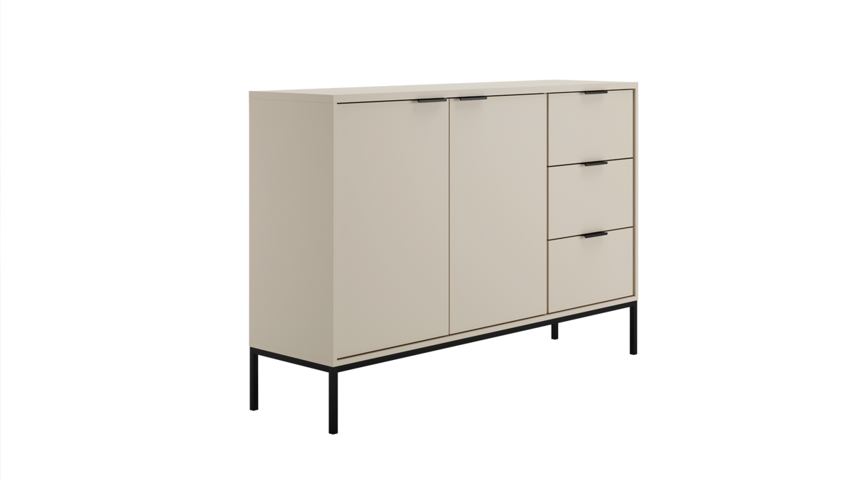 KOMMODE Austin 40/100,4/150 - Kaschmir/Schwarz, Holzwerkstoff (40/100/150cm) - RAUMHIRSCH FURNITURE