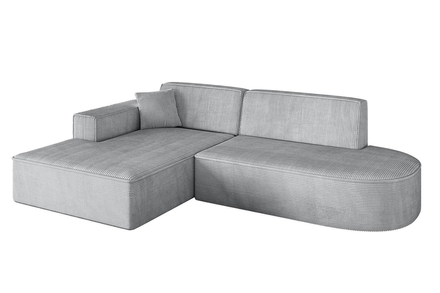 ECKSOFA Ottomane Links IREA-L1-v4 - 232x165x77 cm Grau - Grau, Holzwerkstoff/Textil (232/165cm) - ALTDECOR