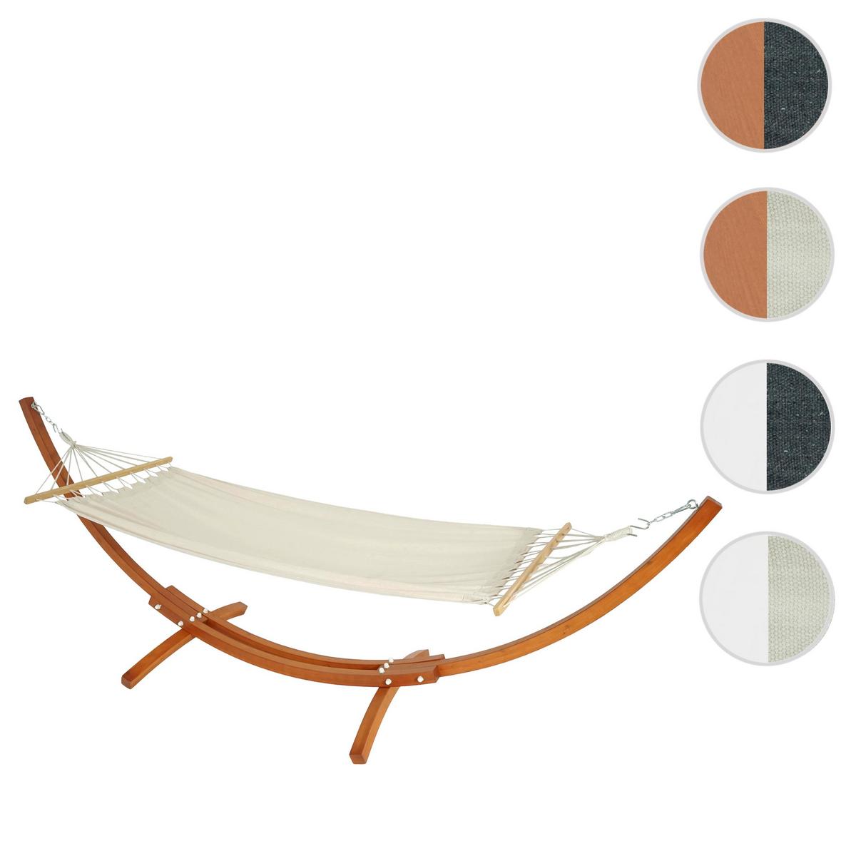 HÄNGEMATTE MIT GESTELL Braun, Cremeweiß - Braun/Weiß, Holz (320/114/98cm) - MCW