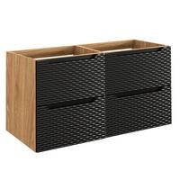 WASCHTISCHUNTERSCHRANK 120cm Elora Schwarz und Holz - Schwarz, Holzwerkstoff (120/57/46cm) - Petits-meubles