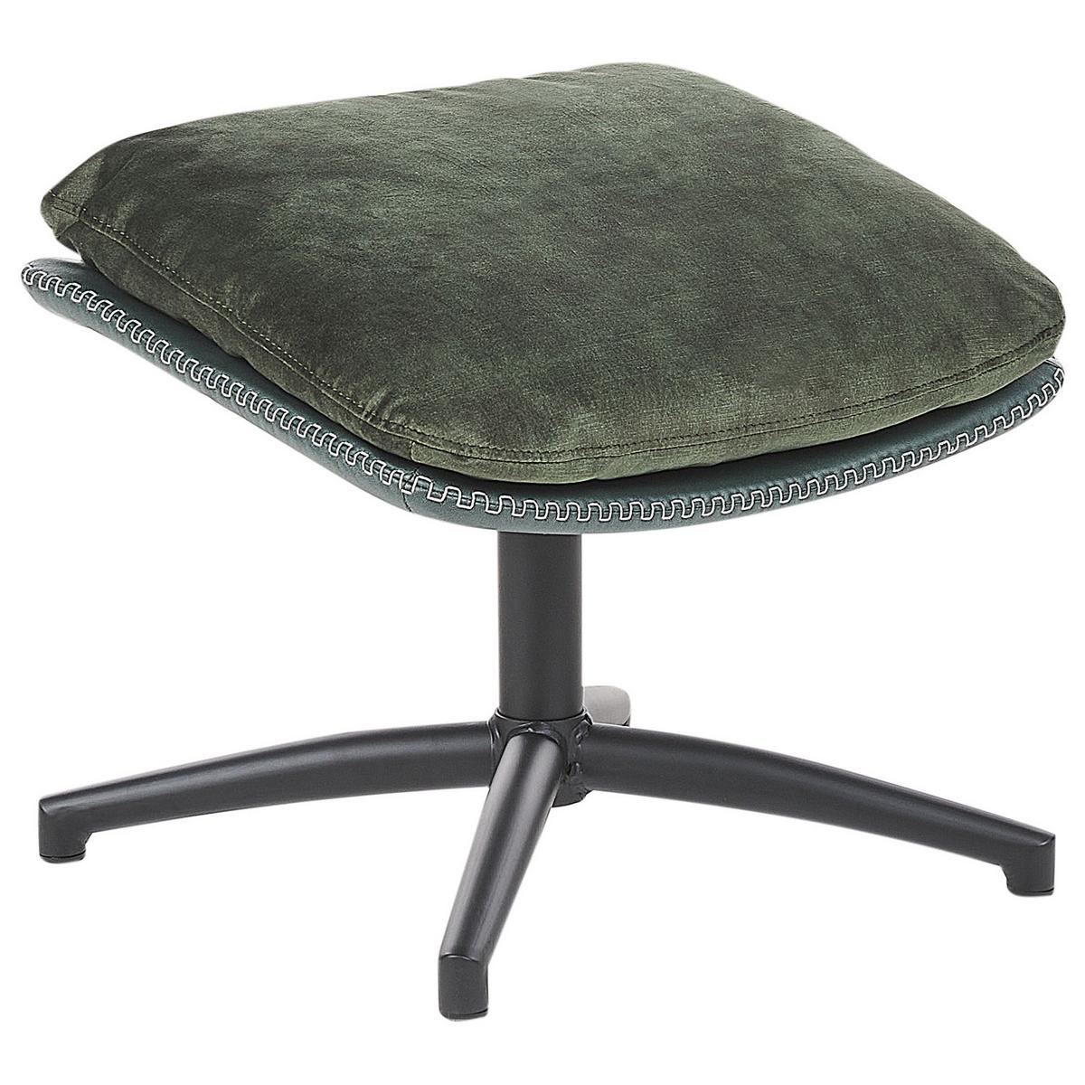 STUHL mit Fußhocker Dunkelgrün Eide - Schwarz/Grün, Textil (78/100/87cm) - Beliani