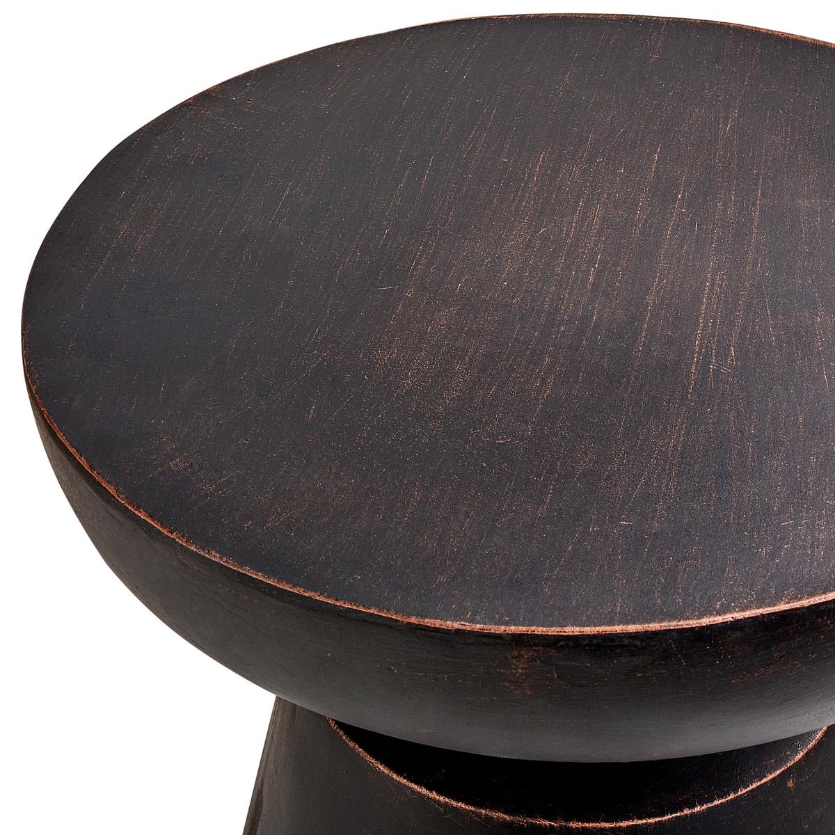 BEISTELLTISCH Beton schwarz rund 45 cm Mincio - Schwarz, Stein (45/45/59cm) - Beliani