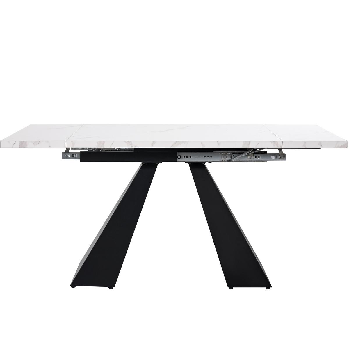ESSTISCH Weiß 159/74/77 cm - Schwarz/Weiß, Holz/Metall (74/159/77cm) - Urban Meuble