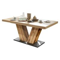 ESSTISCH ausziehbar Elena 180x90x76 Plankeneiche/Asteiche - Naturfarben, Holzwerkstoff (180/90/76cm) - 58aufmkessel