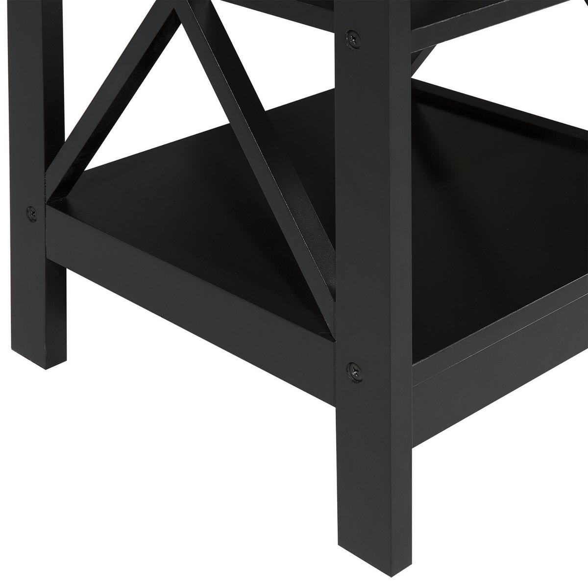 BEISTELLTISCH schwarz quadratisch 40/40 cm Foster - Schwarz, Holzwerkstoff (40/40/60cm) - Beliani