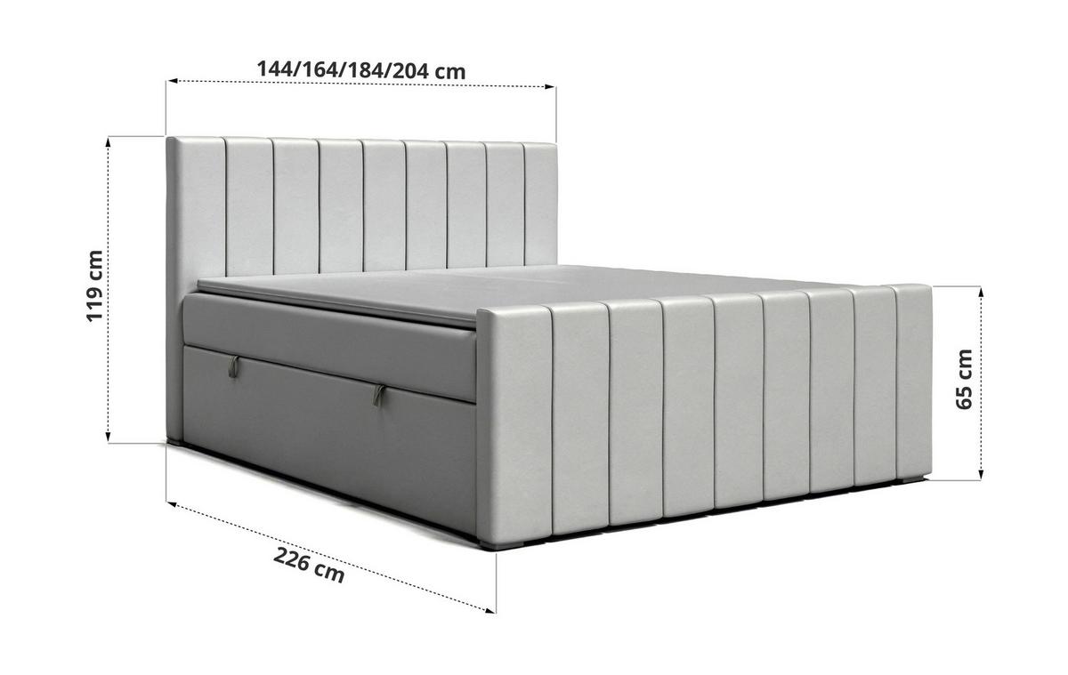 BOXSPRINGBETT ALVER DUO 200/200 - Beige Velvet - H4 - Beige, Textil (200/200cm) - MKS