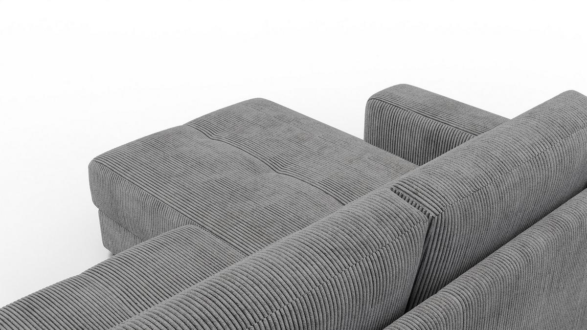 ECKSOFA OLI 4-Sitzer links, dunkelgrau - Dunkelgrau, Holz/Textil (295/172cm) - Wozimo