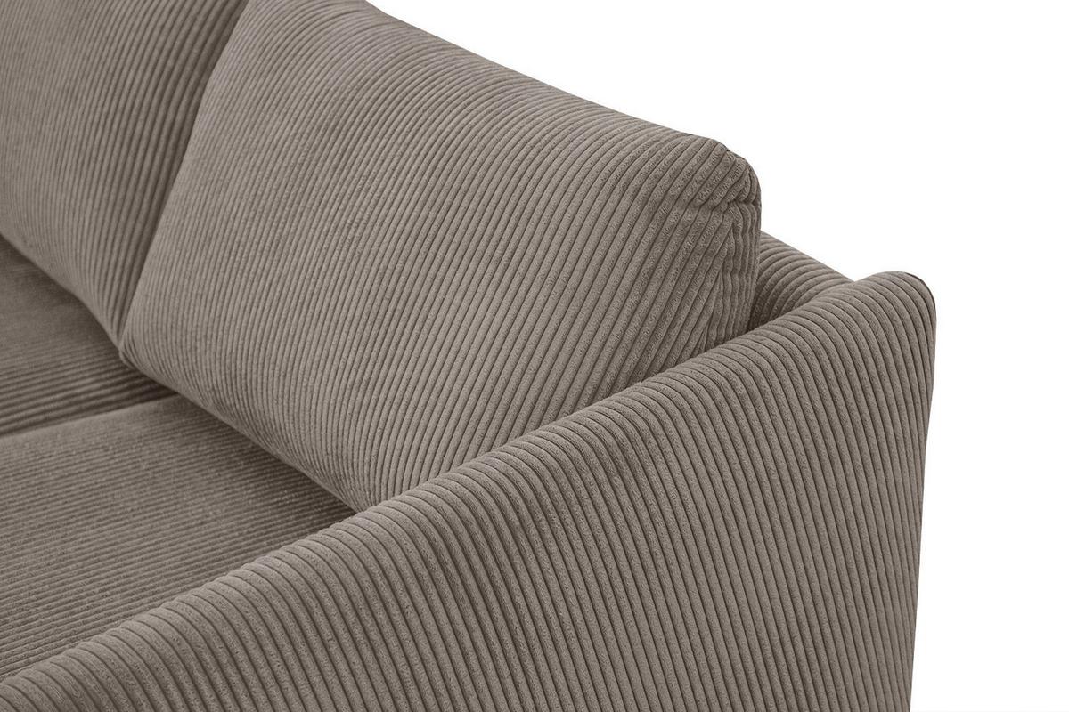 SOFA VILT 2,5-Sitzer, taupe - Taupe/Schwarz, Holzwerkstoff/Textil (202/89/94cm) - Wozimo