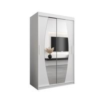 SCHWEBETÜRENSCHRANK 200/120/62 2-türig - Silberfarben/Weiß, Holz/Kunststoff (120/200/62cm) - MÖBEL KRYSPOL