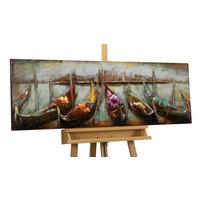 METALLBILD Blau 120/40 cm - Blau/Beige, Metall (5.6/40cm) - KUNSTLOFT