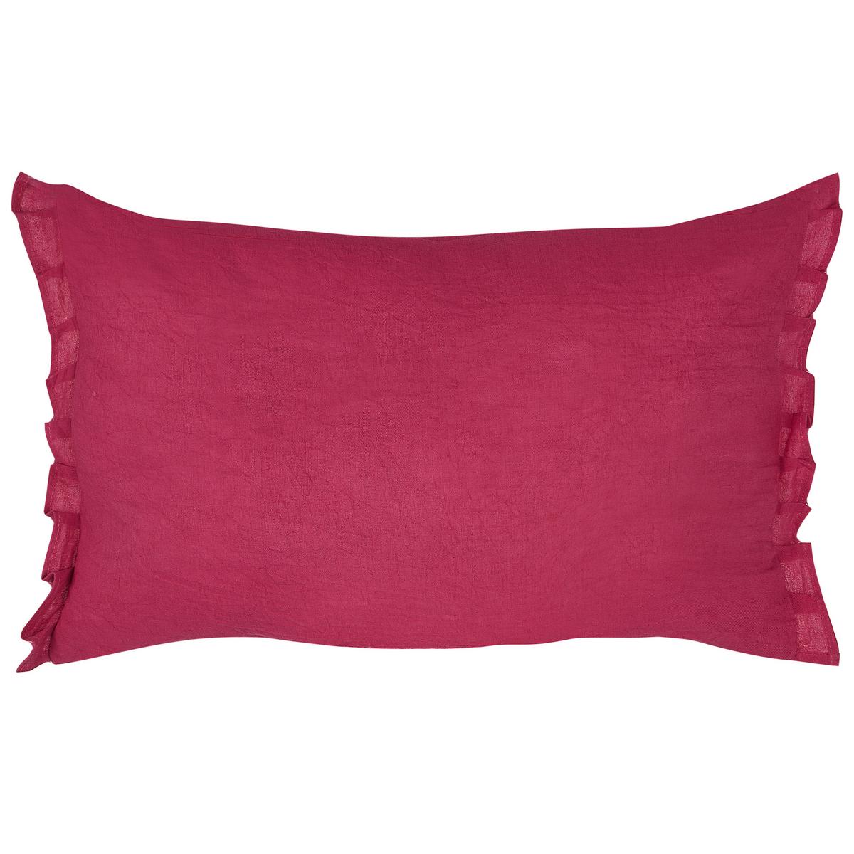 DEKOKISSEN 2er-Set Burgunderrot 45/30 cm Sassafras - Rot, Textil (45/30cm) - Beliani