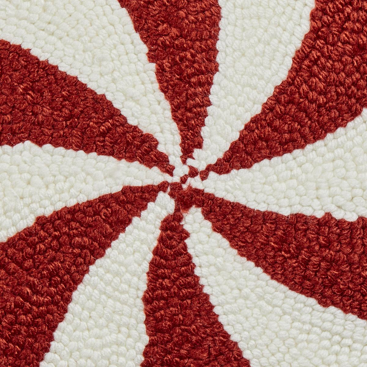 DEKOKISSEN 2er-Set Weiß 40/40 cm Swirl Candy - Rot/Weiß, Textil (40/40cm) - Beliani