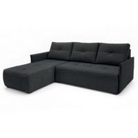 ECKSOFA L Form Damascus Schwarz 212/143/88 cm Links mit Schlaffunktion - Schwarz, Kunststoff/Textil (143/212cm) - AX Living