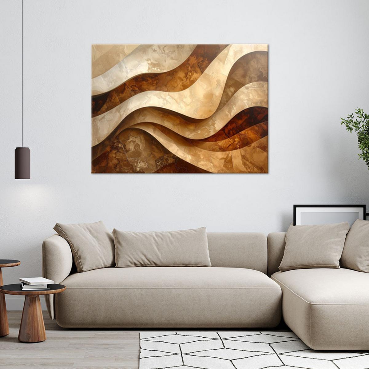 LEINWANDBILD Abstraktion 30x20cm - Beige, Textil (30/20cm) - Feeby