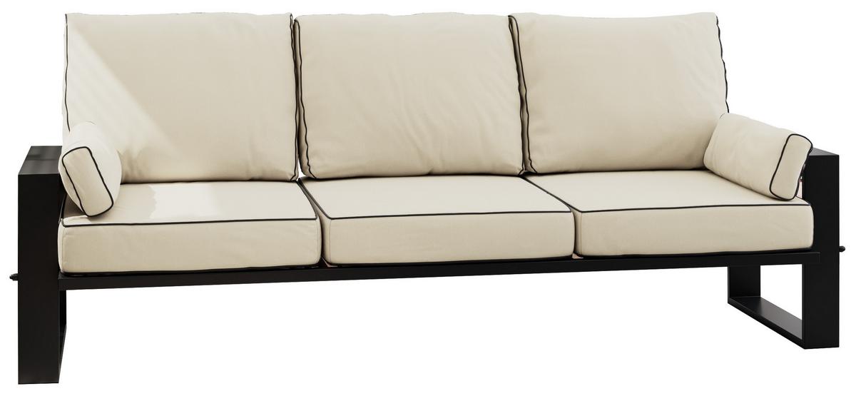 GARTENSOFA Elba 3 Sitzer - Beige - Beige, Textil (215/90/87cm) - MKS