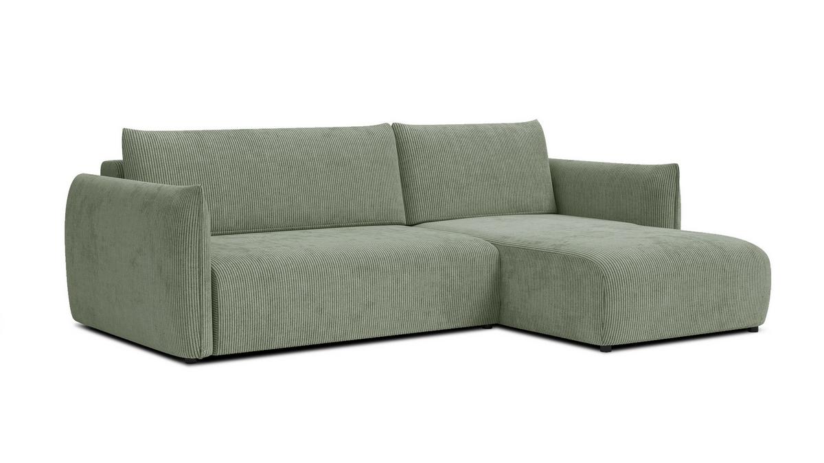 ECKSOFA TAUER 3-Sitzer links, mint - Schwarz/Grün, Holz/Textil (248/173cm) - Wozimo