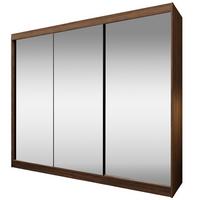 SCHWEBETÜRENSCHRANK Debra II mit Schubladen und Spiegel 240/216/61 Walnuss - Walnussfarben, Holzwerkstoff (240/216/61cm) - Beautysofa