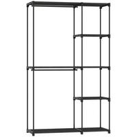 KLEIDERSCHRANK Vliesstoff Stahl Schwarz - Schwarz, Textil (43/185/111cm) - HOMCOM