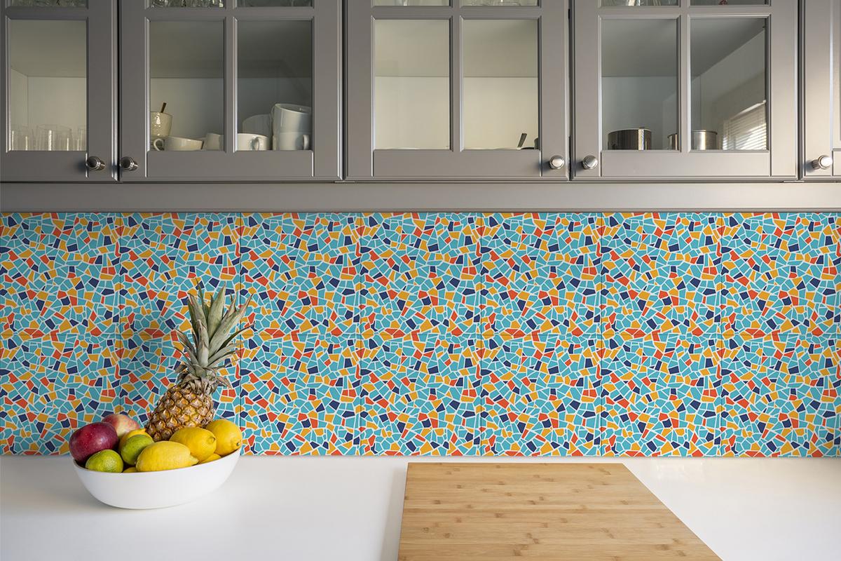 SELBSTKLEBENDE Wandfliesen 9 Stück 30x30 cm - farbenfrohes Mosaik - Multicolor, Textil (30/1.6/30cm) - TULUP