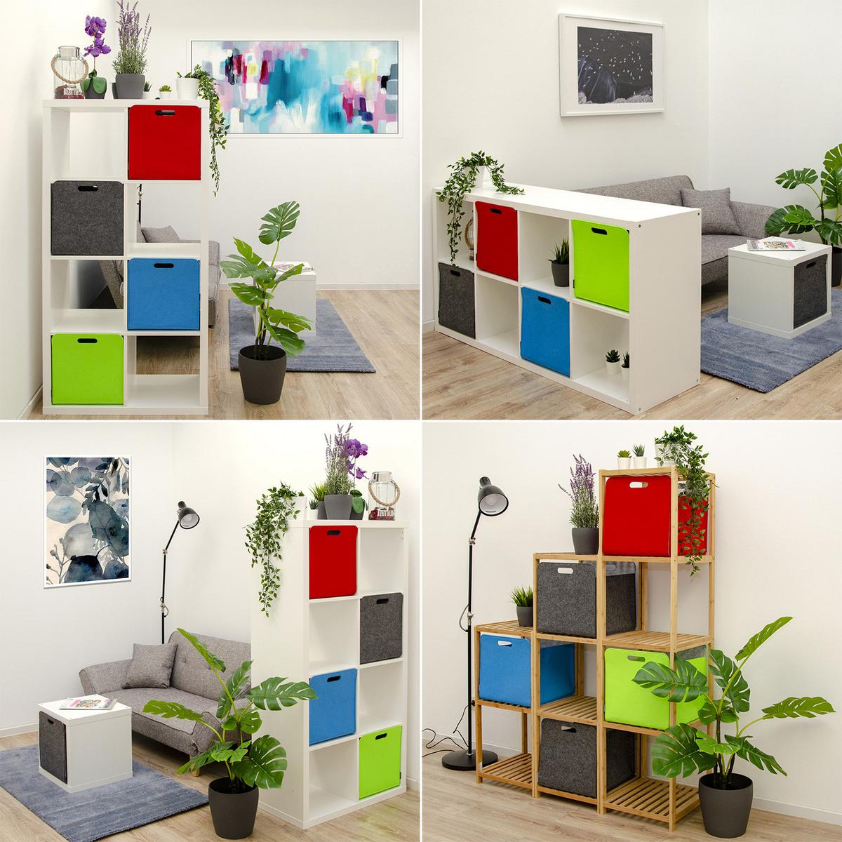 AUFBEWAHRUNGBOX 4er Set 33/38, grau - Grau, Kunststoff (33/33/38cm) - Dunedesign