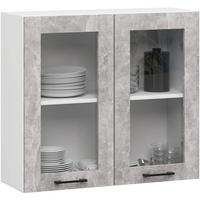 HÄNGESCHRANK Weiß, Beton 72/80/30,5 - Hellgrau/Weiß, Holzwerkstoff (80/72/30cm) - RAUMHIRSCH FURNITURE