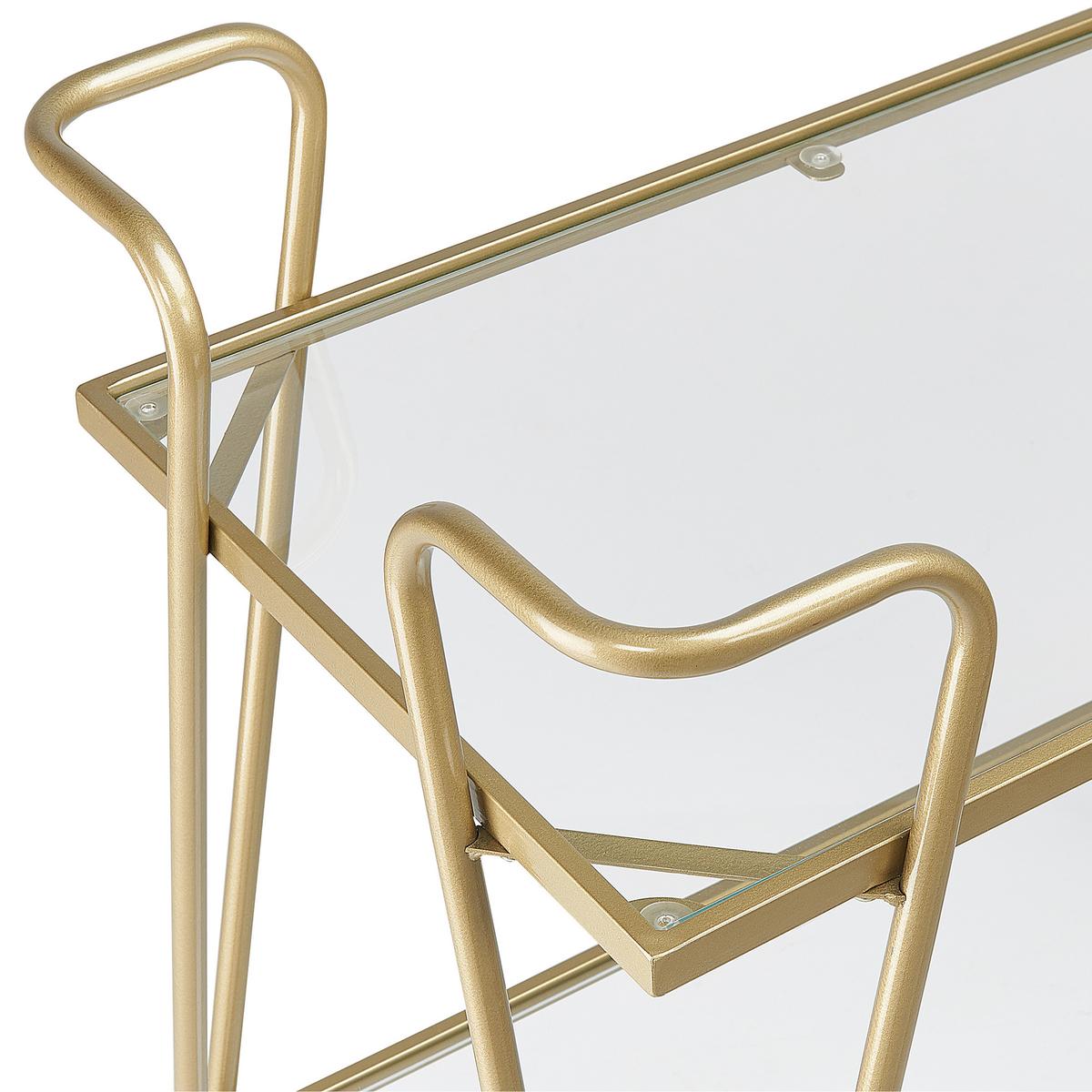 SERVIERWAGEN Metall Gold Noti - Transparent/Goldfarben, Metall (76/83/45cm) - Beliani