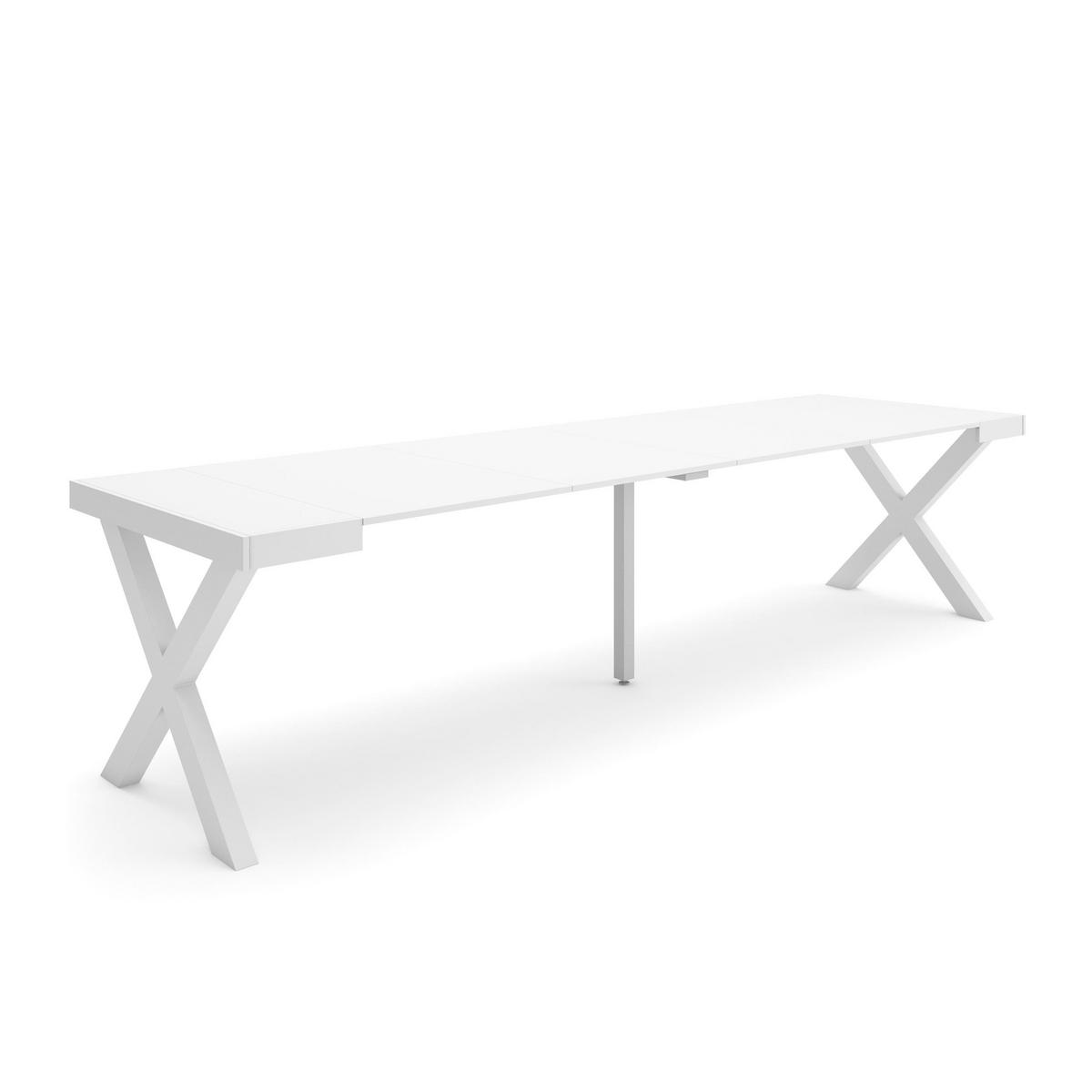 ESSTISCH ausziehbar 58 bis 302cm, für 14 Gäste, weiß, 58/90/73cm - Weiß, Holzwerkstoff (90/302/73cm) - Skraut Home