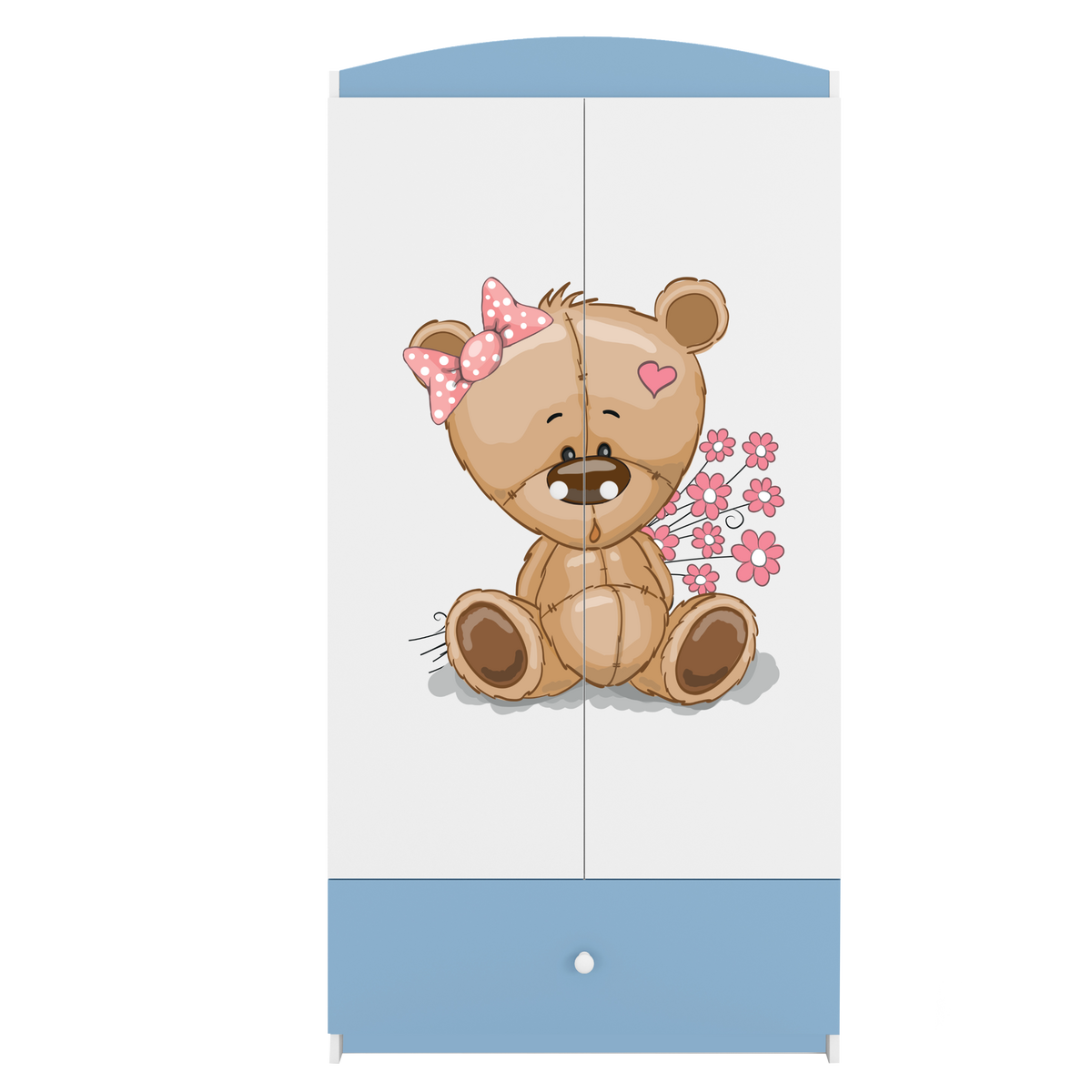 KINDERKLEIDERSCHRANK Teddybär II - Blau, Holzwerkstoff (90/175/52cm) - RAUMHIRSCH FURNITURE