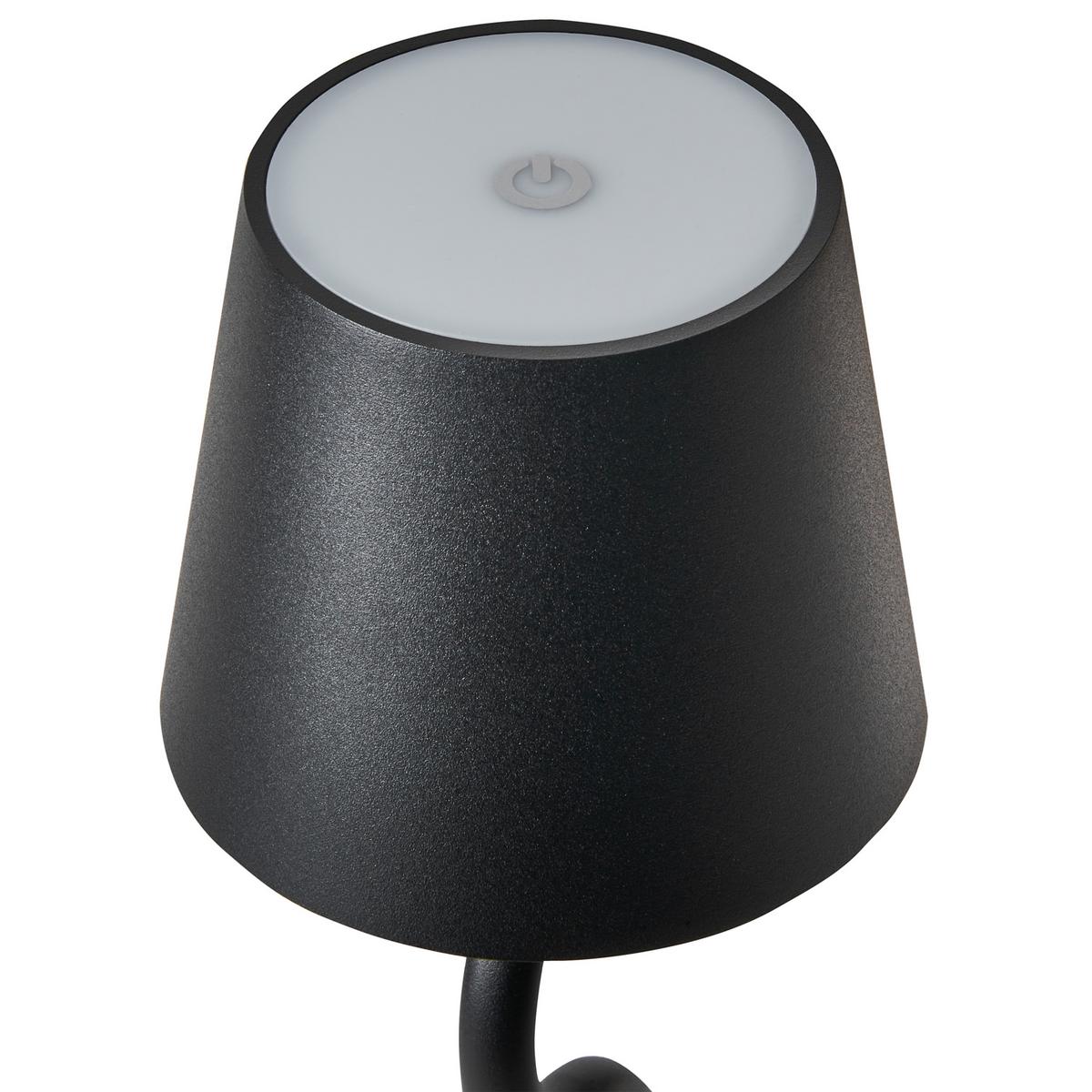 LED-TISCHLEUCHTE Schwarz Vouga - Schwarz, Metall (10/10/39cm) - Beliani
