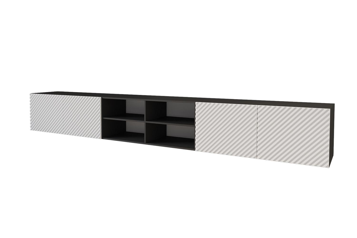 LOWBOARD ZENO-W 3x100x40x40 cm - Schwarz / Weiß - Weiß, Holzwerkstoff (300/40/40cm) - ALTDECOR